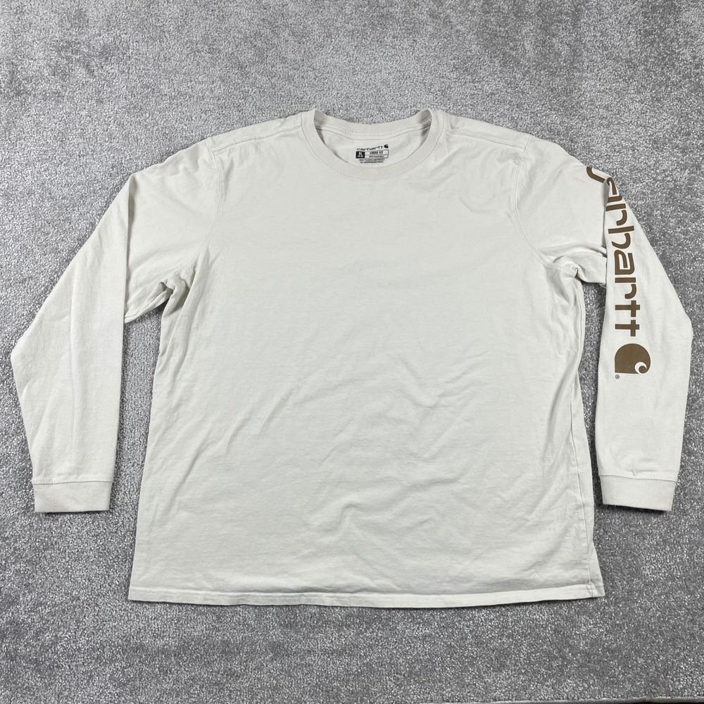 Carhartt T Shirt Womens Extra Large 16 18 Dearborn Loose Long Sleeve Logo White - Picture 3 of 13
